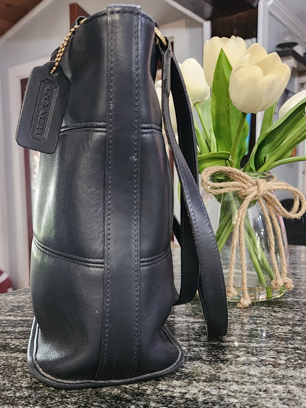 Coach Tribeca Vintage Leather Shopper Tote with Gold Hardware 1998 United States - Picture 4 of 13